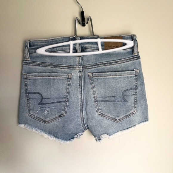 American Eagle Jean/Denim Ripped Short Shorts - Picture 2 of 9